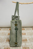 Olive Quilted Velvet Tote Bag