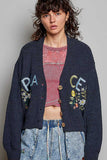 Peace Embroidered Cardigan