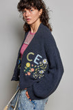 Peace Embroidered Cardigan