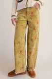 Floral Printed Corduroy Pants