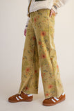 Floral Printed Corduroy Pants