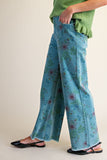 Floral Printed Corduroy Pants