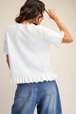 Ruffle Sleeve Knitted Sweater