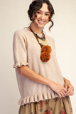 Ruffle Sleeve Knitted Sweater