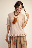 Ruffle Sleeve Knitted Sweater