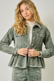 Corduroy Peplum Jacket