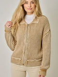 Ribbed Zip-Up Sweater
