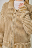 Ribbed Zip-Up Sweater