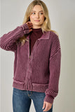 Ribbed Zip-Up Sweater