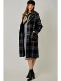 Brushed Plaid Coat