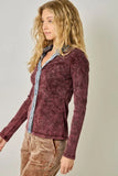 Washed Henley Ribbed Top