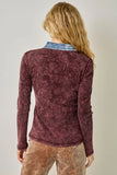 Washed Henley Ribbed Top