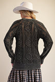 Floral Pattern Knitted Sweater