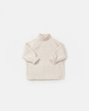 Fuzzy Mock Neck Sweater - Ecru