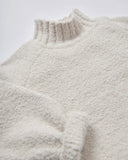 Fuzzy Mock Neck Sweater - Ecru