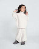 Fuzzy Wide Leg Pants - Ecru