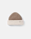 Fuzzy Two-Tone Beanie - Taupe Ecru
