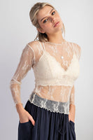 Sheer lace overlay top