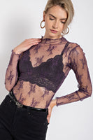 Sheer lace overlay top