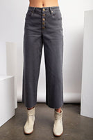 Button Front Twill Pants