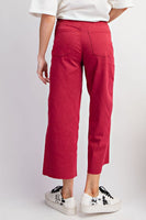 Button Front Twill Pants