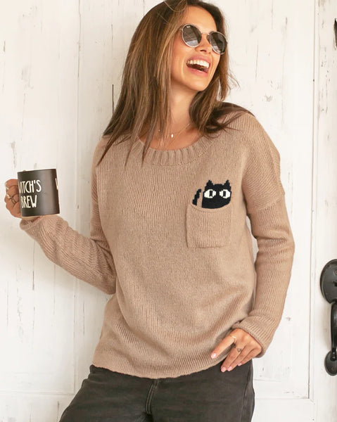 Cat Pocket Sweater