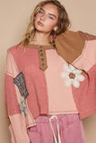 Flower Patchwork Knit Top