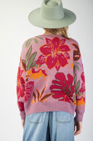 Flower Pattern Knit Sweater