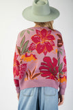 Flower Pattern Knit Sweater