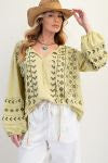 Embroidered Cotton Knit Top