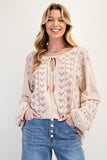 Embroidered Cotton Knit Top
