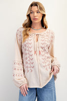 Embroidered Cotton Knit Top