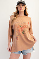 Heart Print Cotton Jersey Top