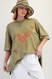 Heart Print Cotton Jersey Top