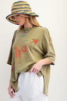 Heart Print Cotton Jersey Top