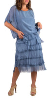 Scoop Neck Maxi Ruffle Dress