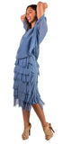 Scoop Neck Maxi Ruffle Dress