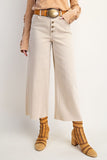 Button Front Twill Pants