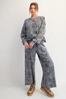 Floral Print Terry Pullover