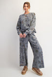 Floral Print Terry Pullover