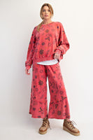 Floral Print Terry Pullover