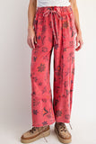 Floral Print Terry Pants