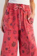 Floral Print Terry Pants