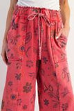 Floral Print Terry Pants