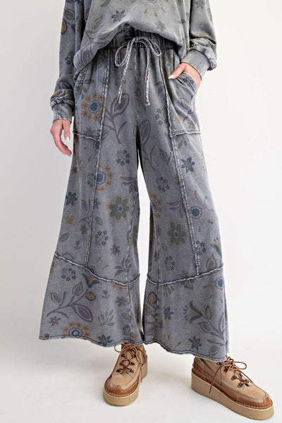 Floral Print Terry Pants