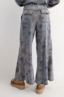 Floral Print Terry Pants