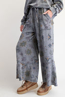 Floral Print Terry Pants