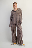 Plaid Mineral Wash Pants