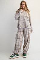 Plaid Mineral Wash Pants