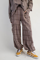 Plaid Mineral Wash Pants